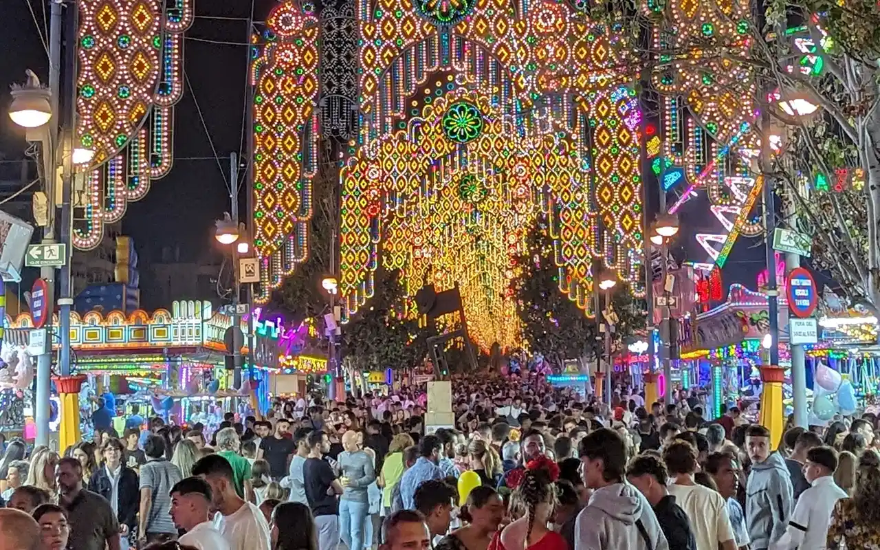 People at Fuengirola Fair Feria del Rosario